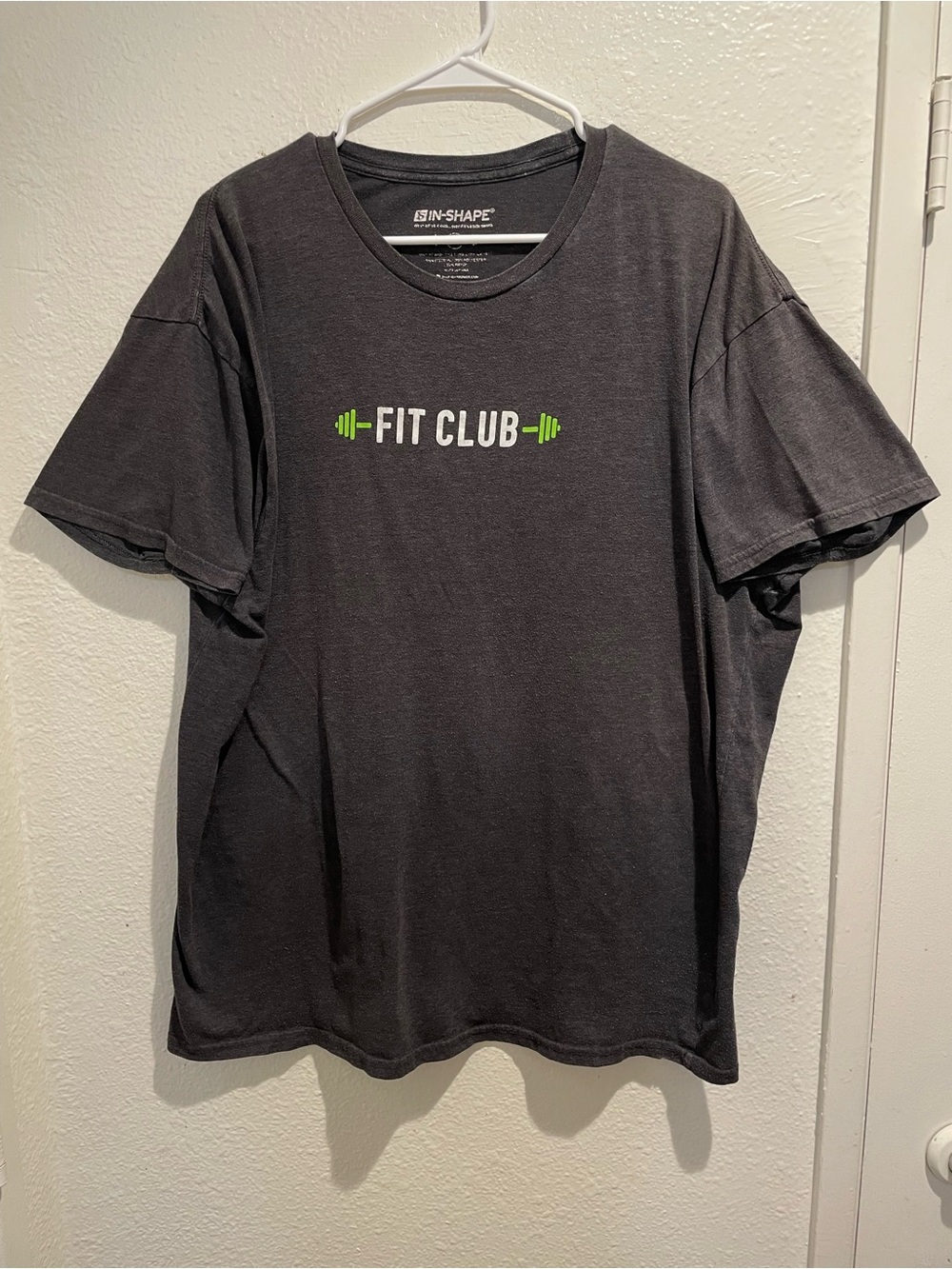 In-Shape Family Fitness "FIT CLUB" Graphic Tee | Charcoal Gray Men's Size 2XL